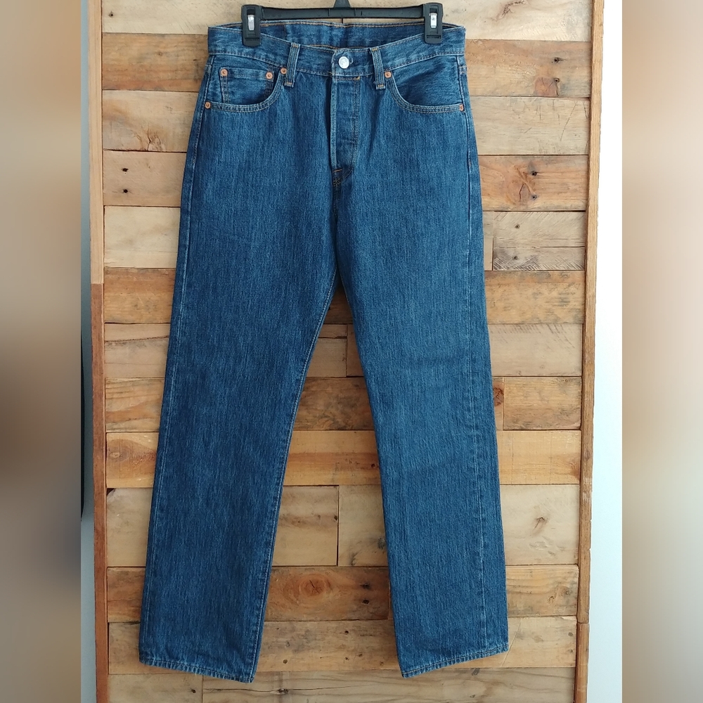 Levi's Original 501 Straight Leg Button Fly Blue Jeans Fits 32" X 29" EUC